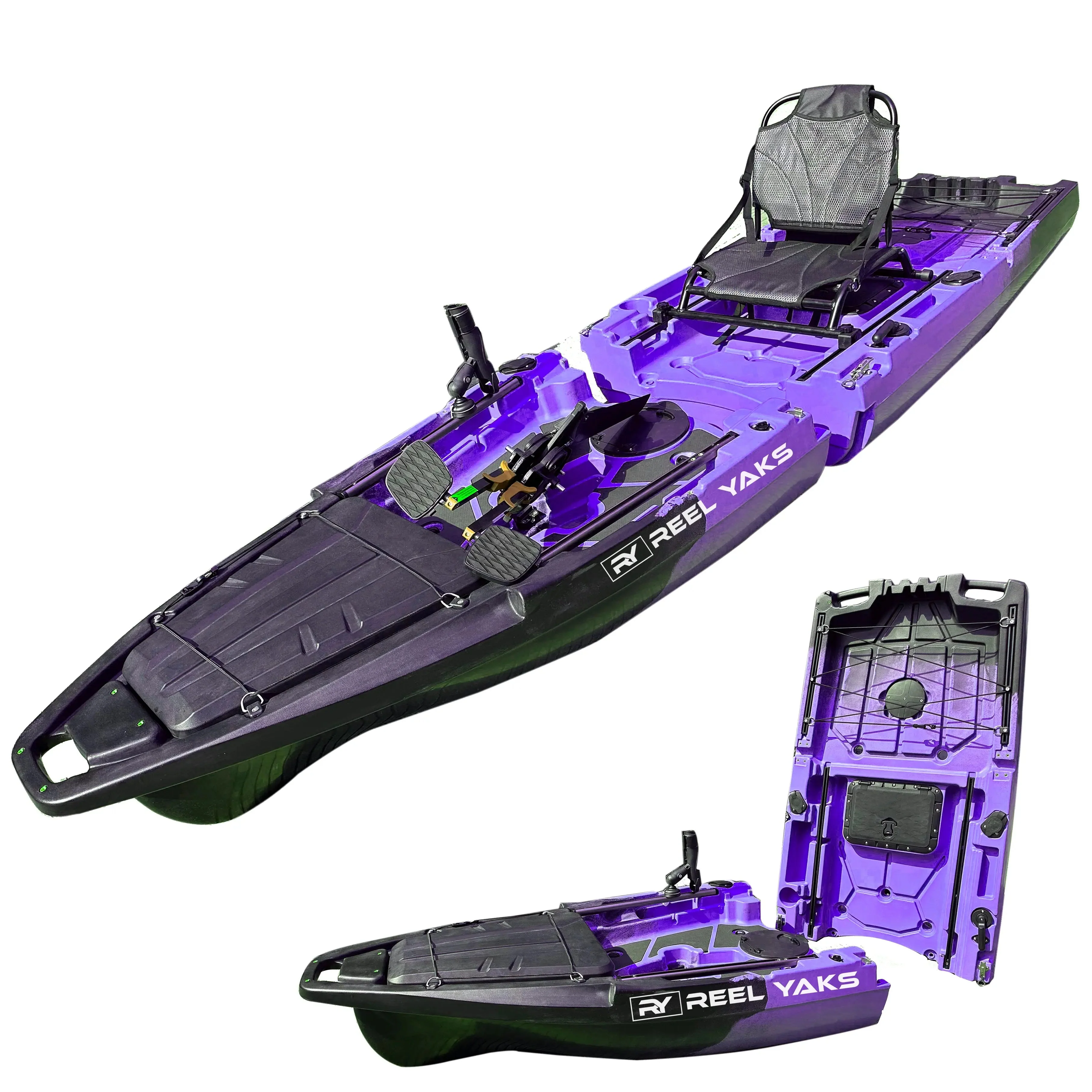 10ft Recon Modular Fin Drive Pedal Fishing Kayak | 430lbs Capacity | 2 Piece - Image 5