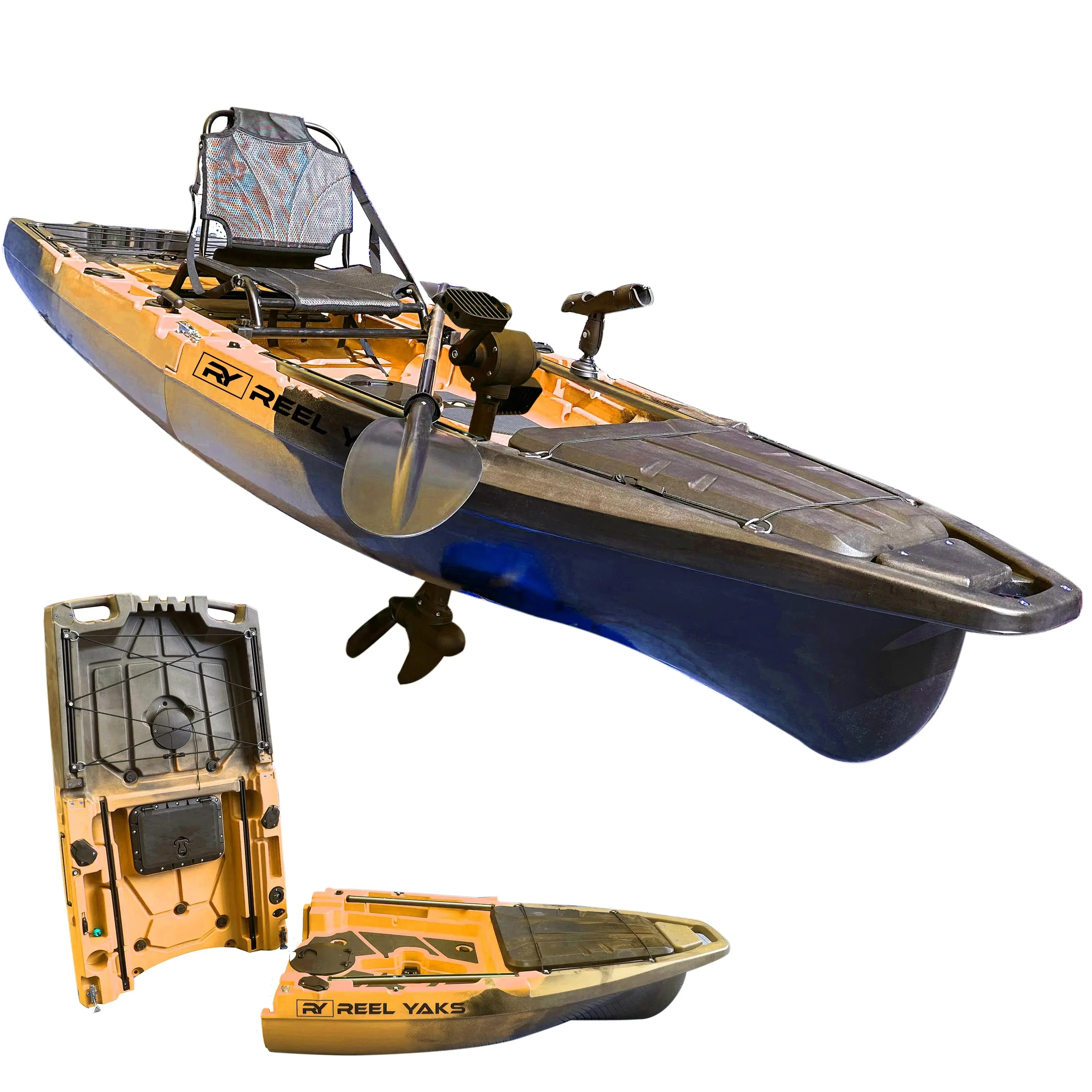 10ft Recon Modular Prop Drive Pedal Fishing Kayak | 430lbs Capacity | 2 Piece - Image 8