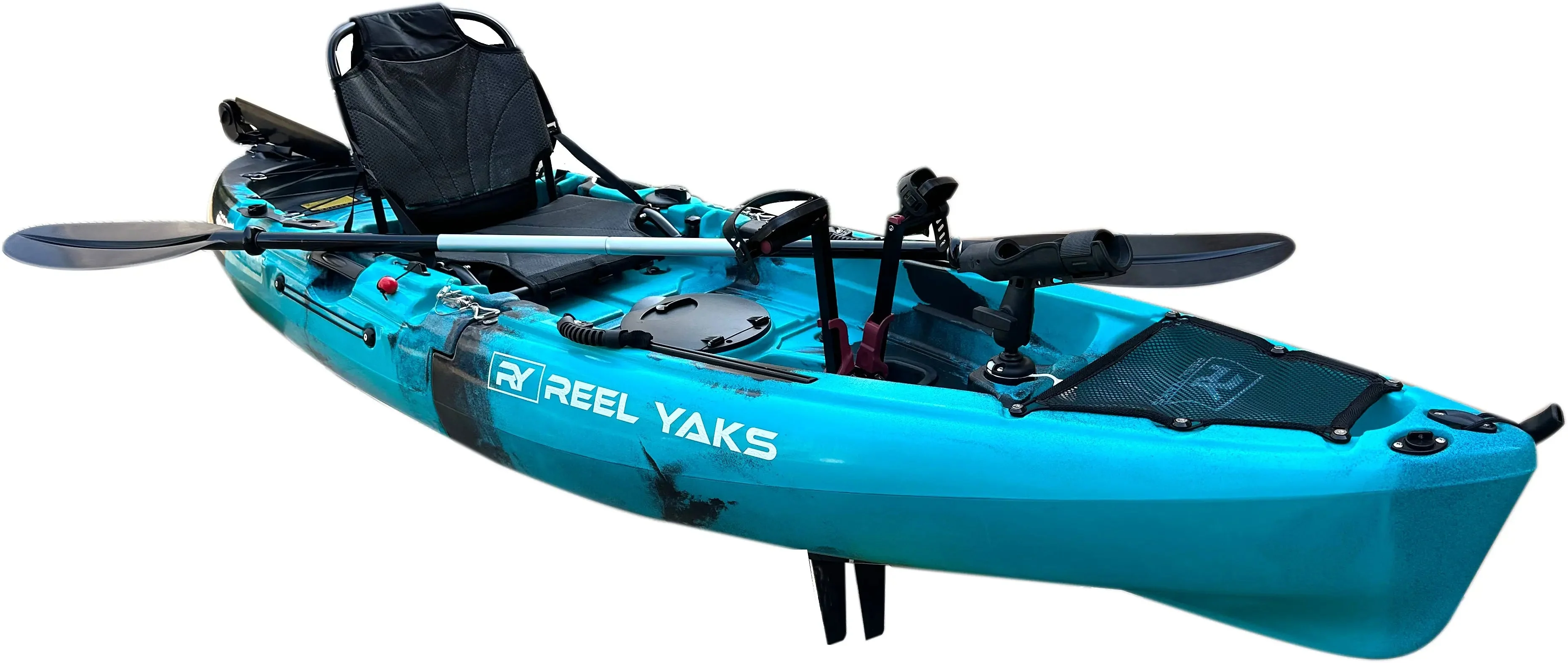 9.5ft Raptor Modular Fin Drive Pedal Fishing Kayak | 380lbs Capacity | 2 Piece - Image 4